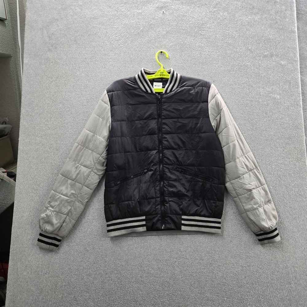 Members Only Men Jacket L Black‎ Puffer Zipper Long Sleeve